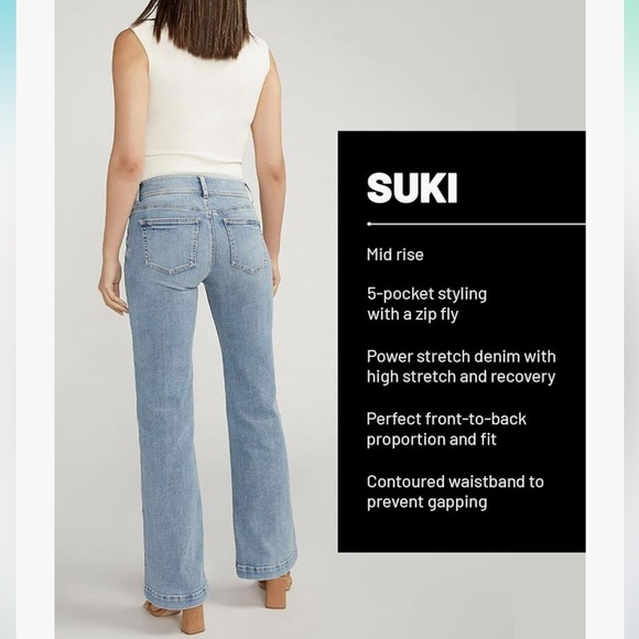 SILVER JEANS Women’s SUKI Stretch Bootcut Mid Rise Denim Jeans Plus Size 20w Nwt - Picture 4 of 7